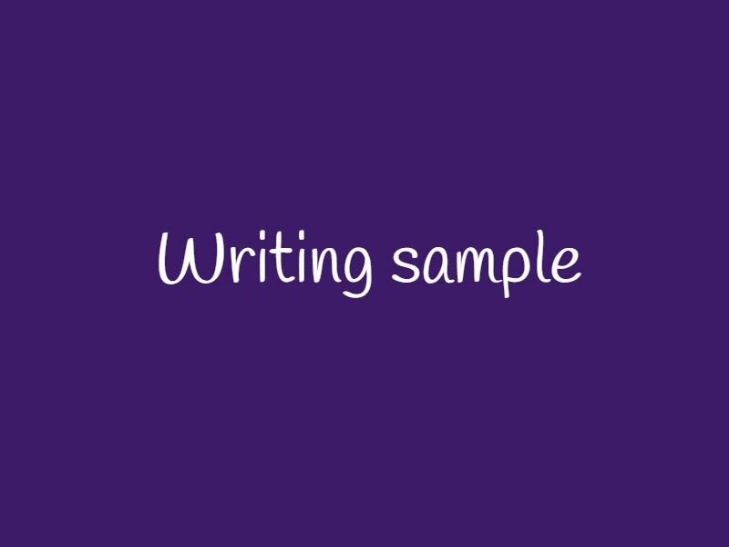 writing sample